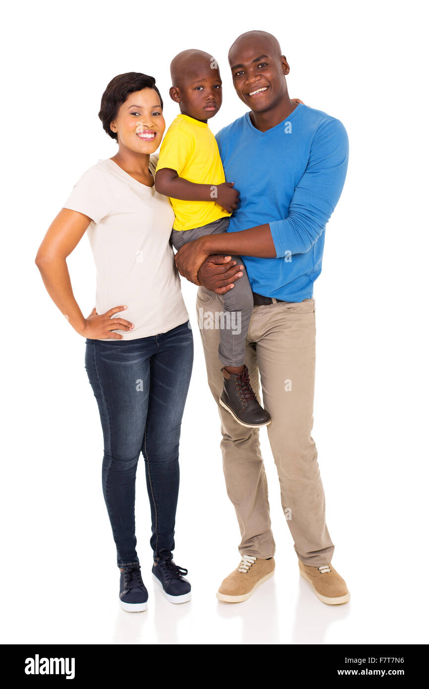 beautiful African American family isolated on white background Stock Photo