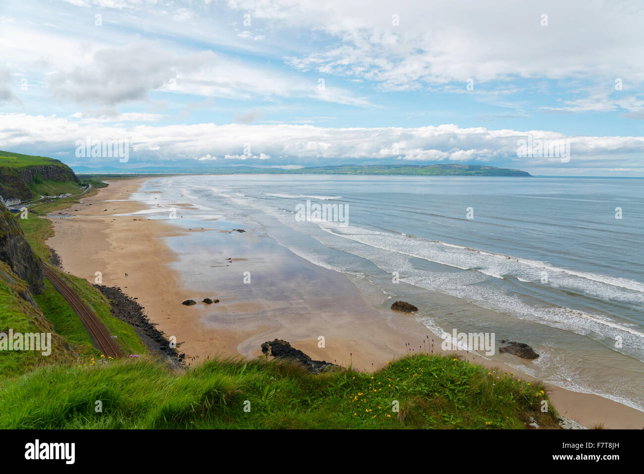 Long sandy beach beach at Castlerock, Northern Ireland, United Kingdom Stock Photo