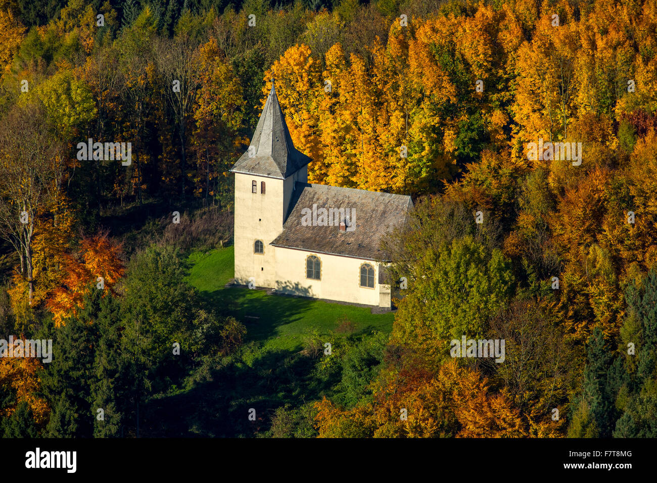 Chapel on Fürstenberg in the deciduous forest, Arnsberg, Sauerland, North Rhine-Westphalia, Germany Stock Photo