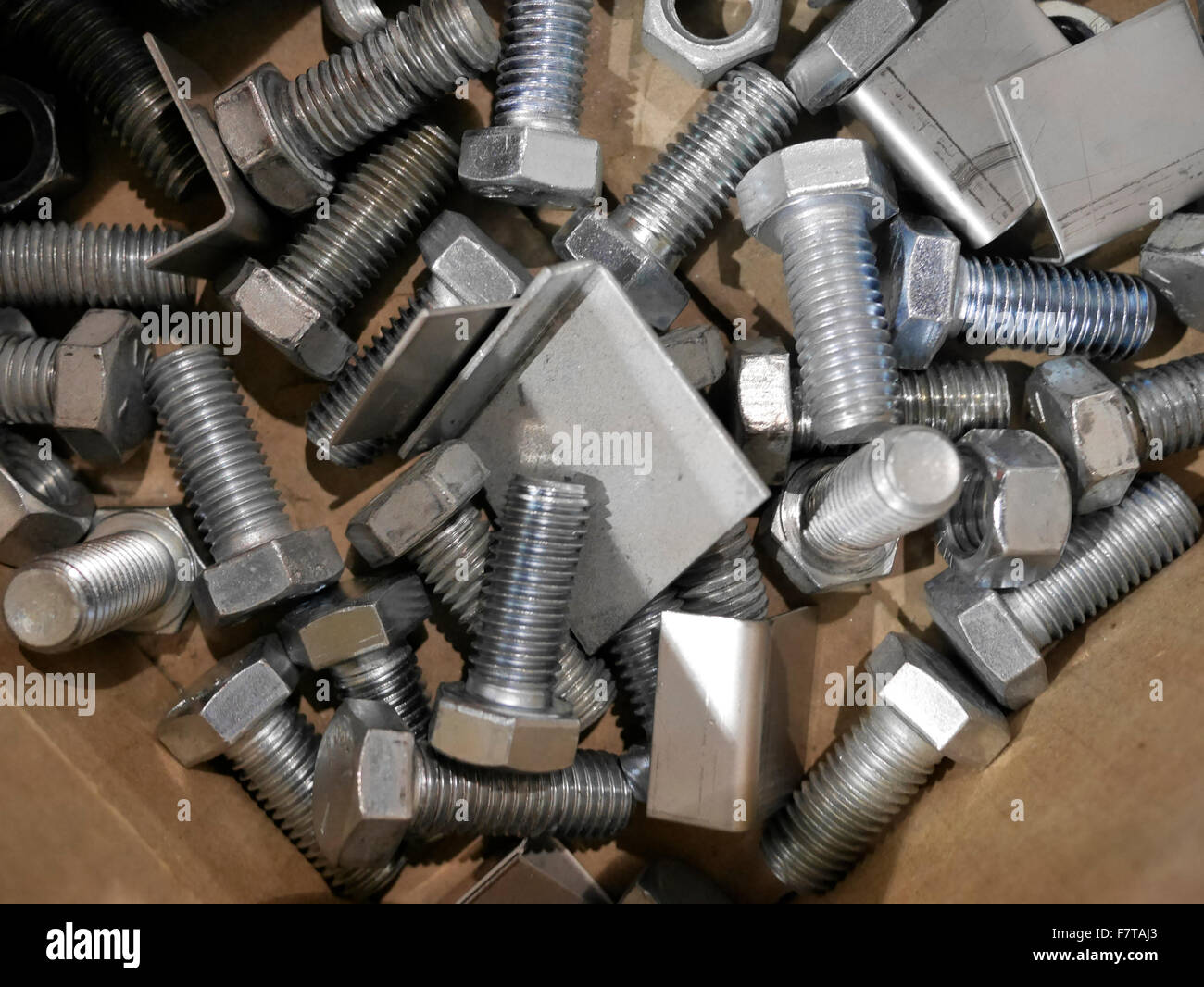 Nuts, Bolts, Fasteners in a box Stock Photo Alamy
