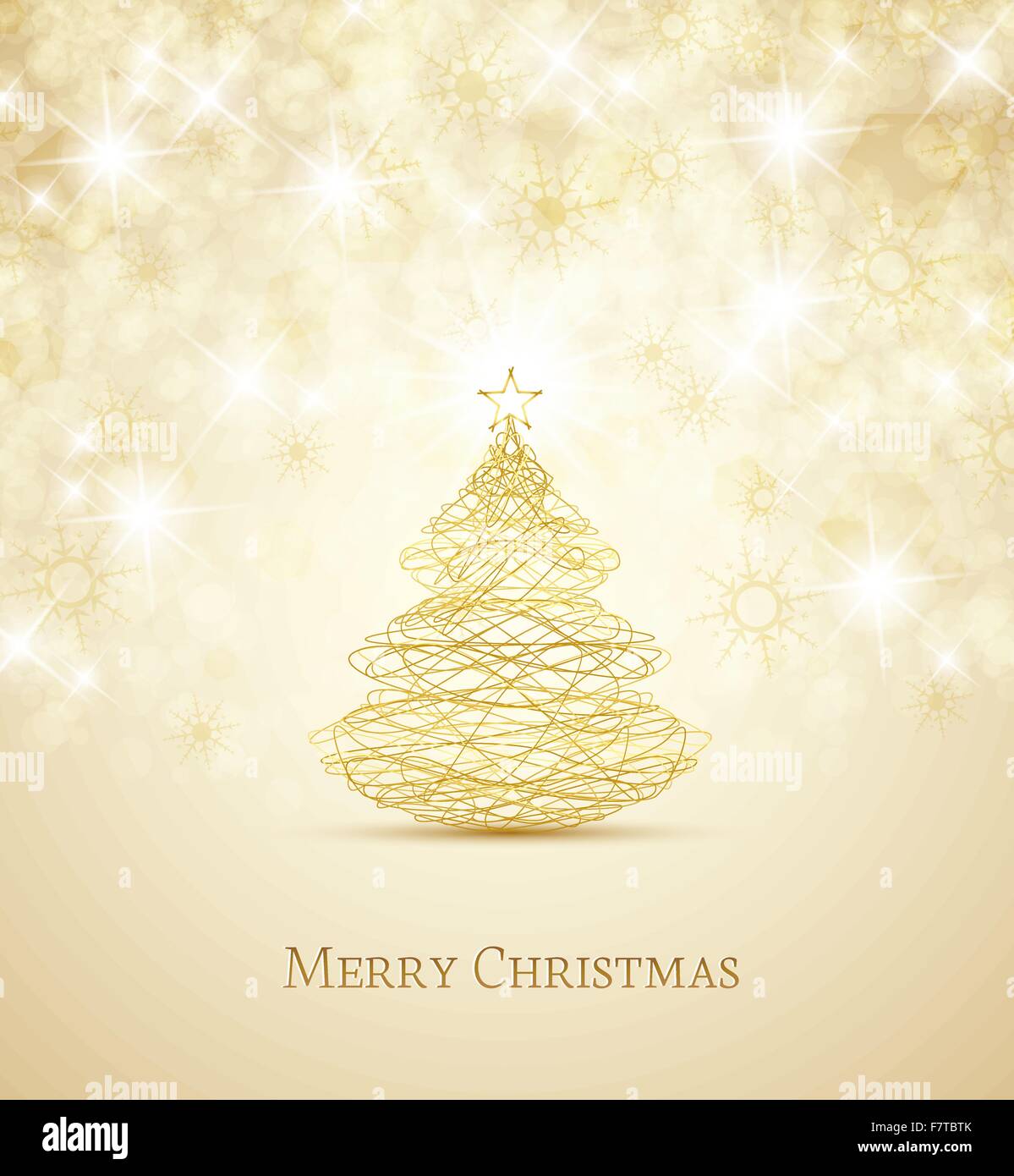 Gold christmas tree white Stock Vector Images - Alamy