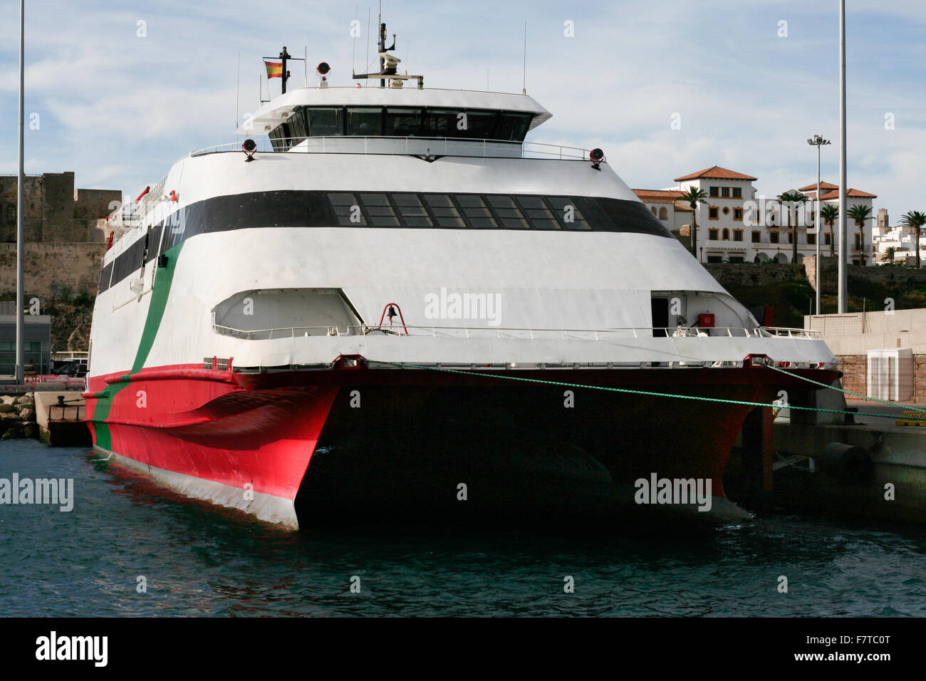 High speed ferryboat from Tarifa, Spain to Tanger Morocco Stock Photo