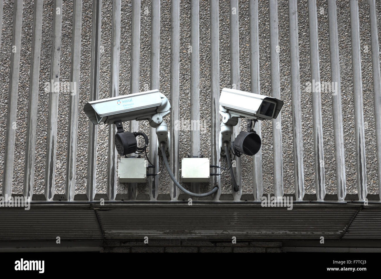 Security Cameras.  CCTV Cameras.  Security TV Cameras  surveillance Stock Photo