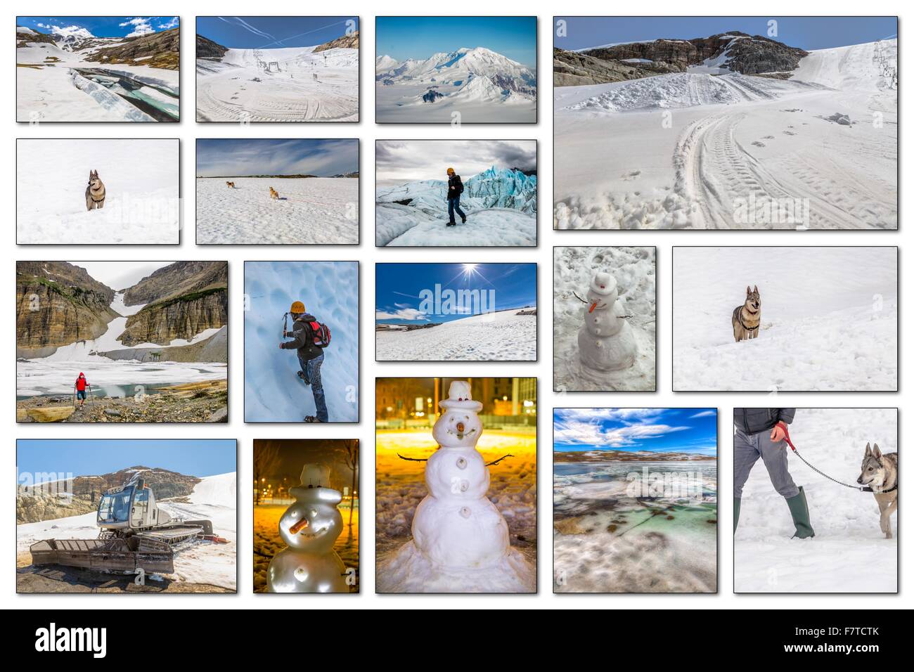 Winter vacation collage Stock Photo - Alamy