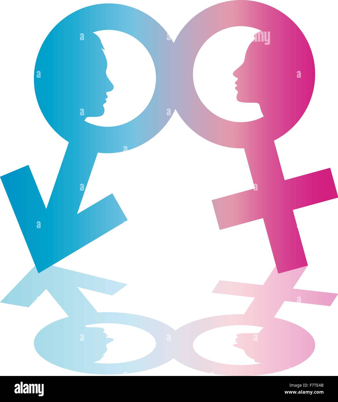 symbol man and woman with faces Stock Vector Image & Art - Alamy