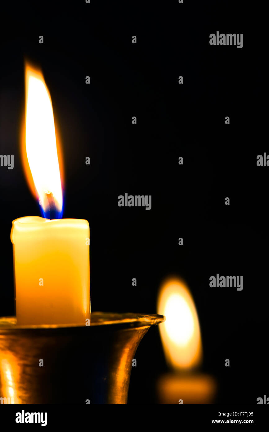 burning candles at night Stock Photo Alamy