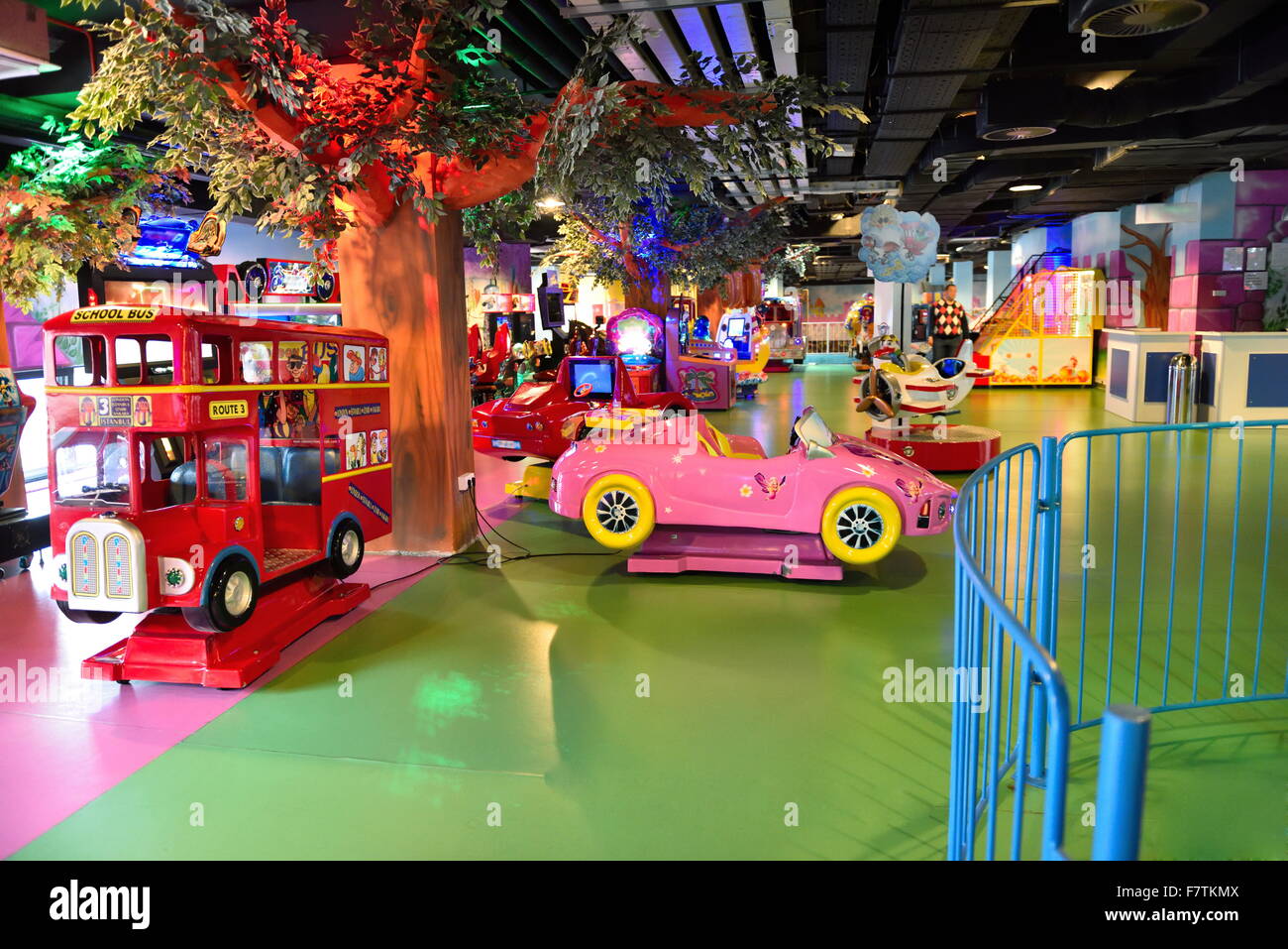Modern Shopping Mall Playground For Kids And Video Games Stock