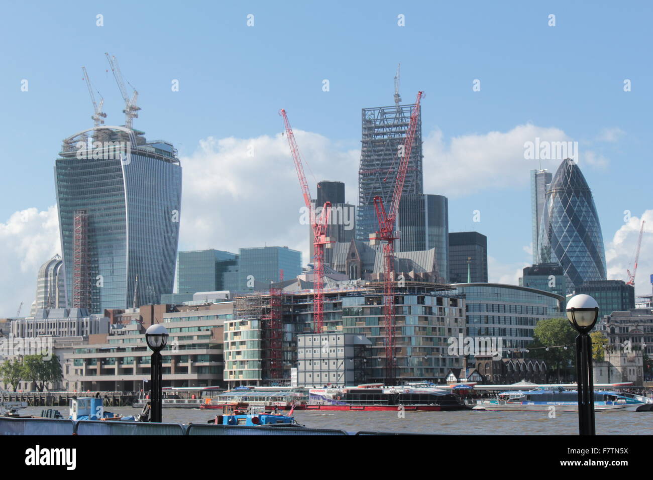 Walkie Talkie, Gherkin and Cheesegrater  Skyscrapers under construction Stock Photo