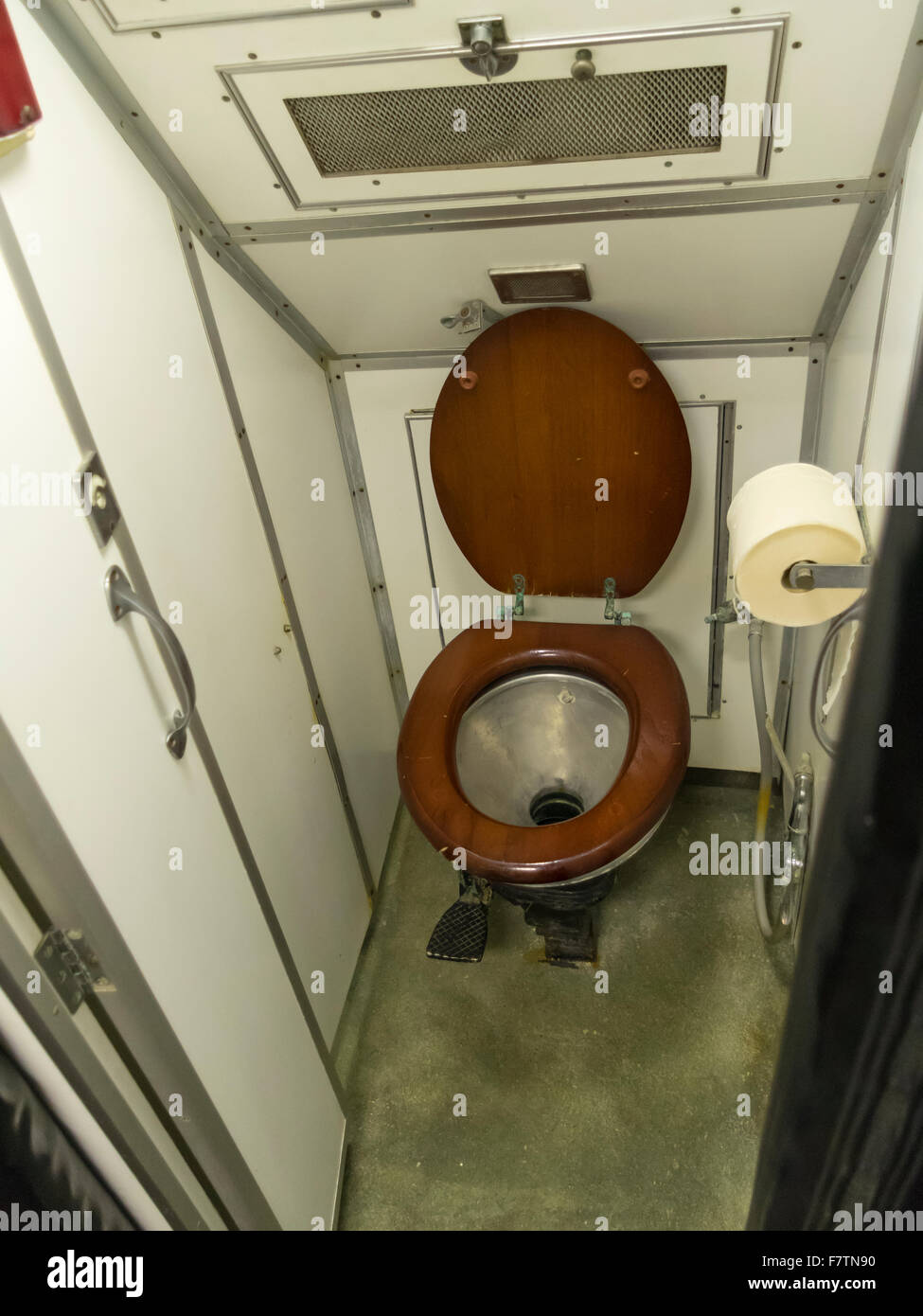 Toilet inside the Royal Australian Navy submarine HMAS Ovens, on