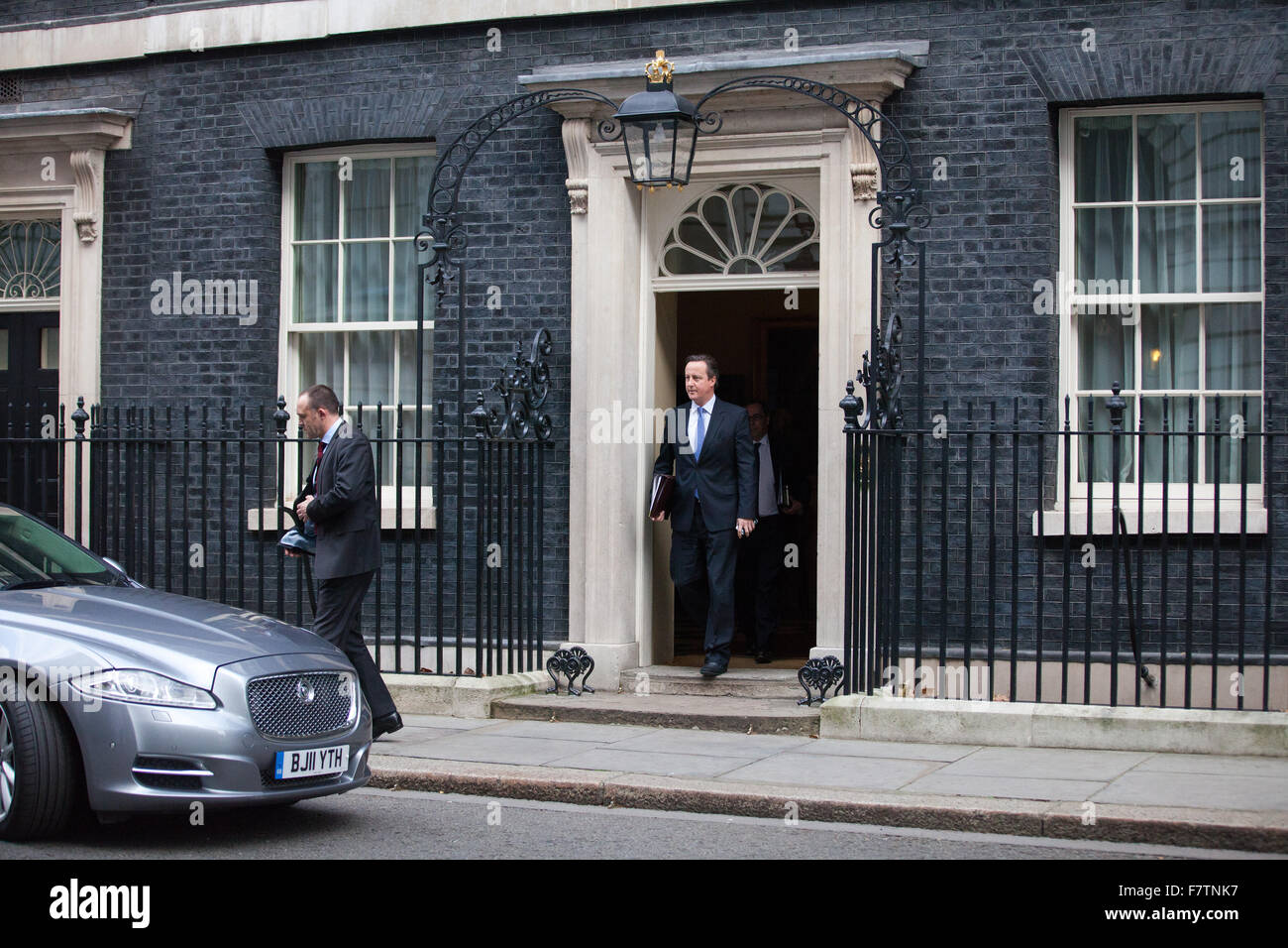 London, UK. 2nd December, 2015. Prime Minister David Cameron leaves 10 Downing Street on his way to the House of Commons for the debate on Syria. A vote is expected at around 10pm. Credit:  Mark Kerrison/Alamy Live News Stock Photo