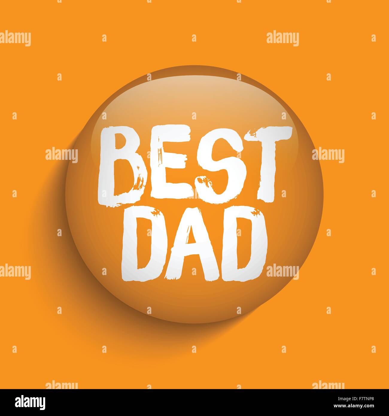 Happy Fathers Day Orange Icon Button Stock Vector
