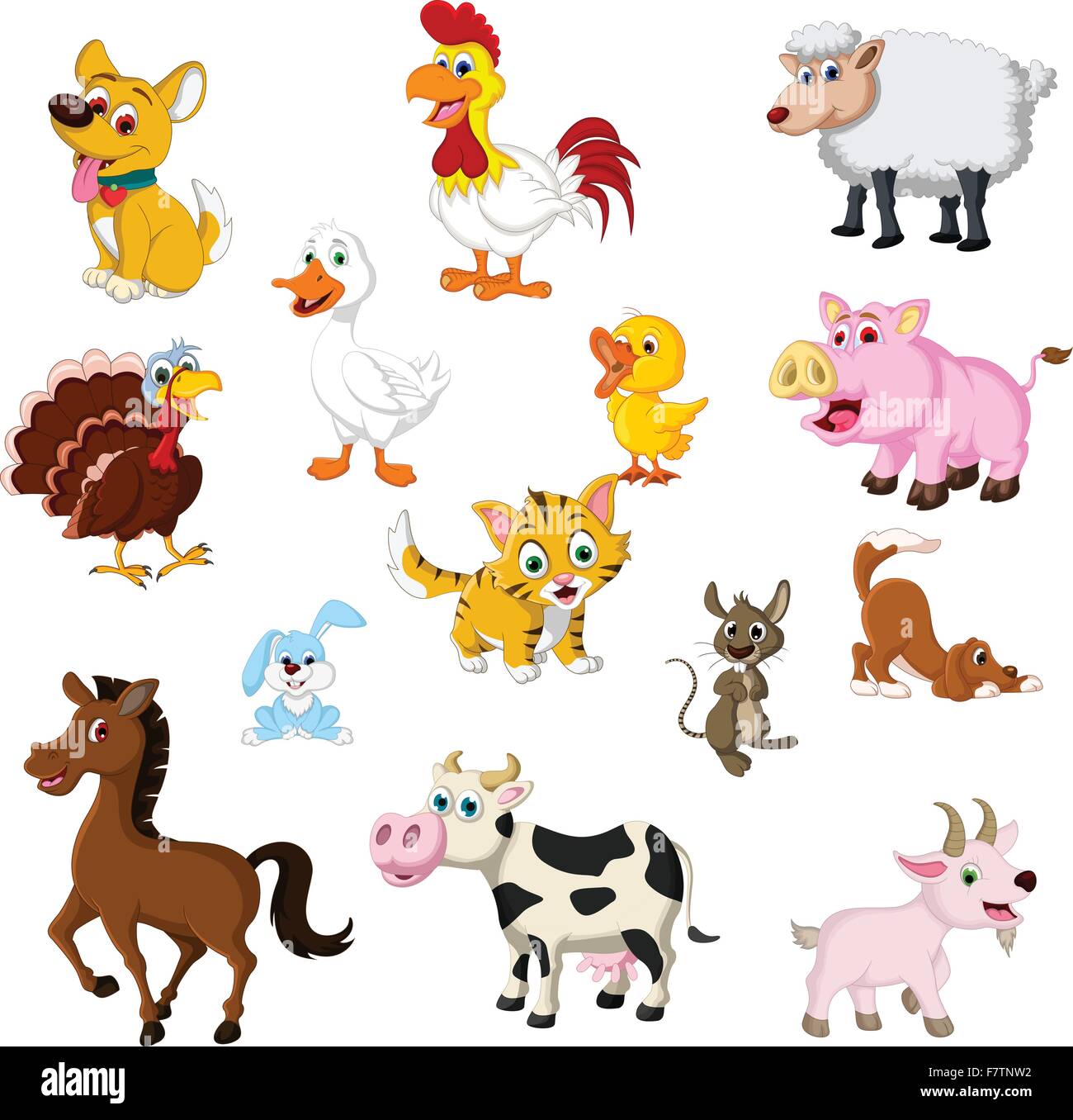 farm animal cartoon collection Stock Vector Image & Art - Alamy