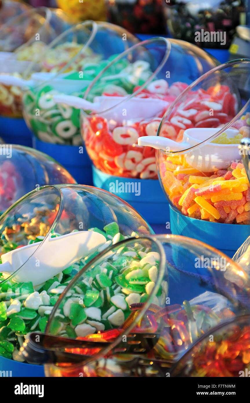 Sweet colorful candy in shop Stock Photo - Alamy