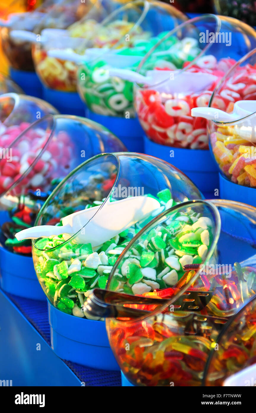 Sweet colorful candy in shop Stock Photo - Alamy