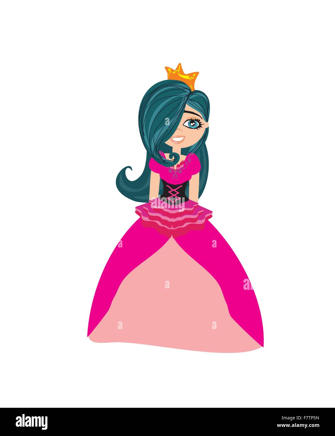 Illustration of beautiful sweet princess Stock Vector