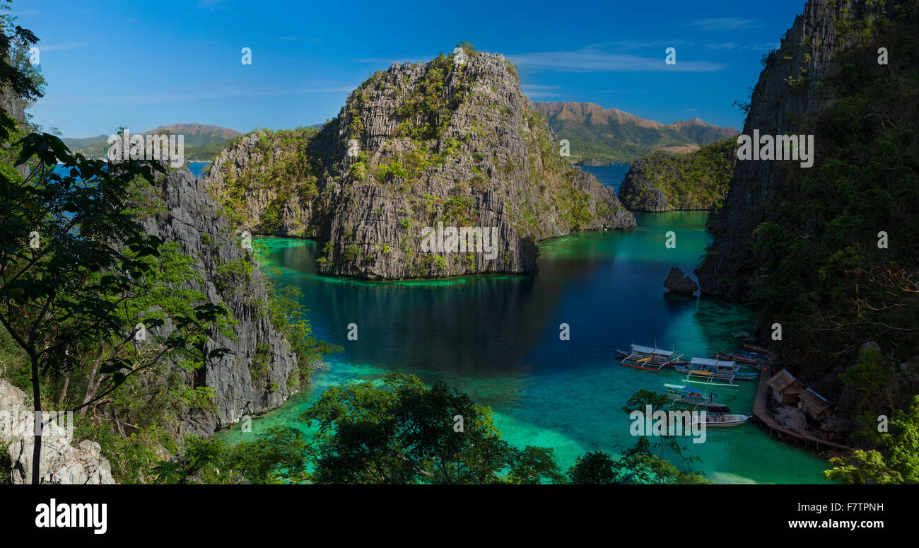 Landscape of Coron Bay in the Philippines Stock Photo