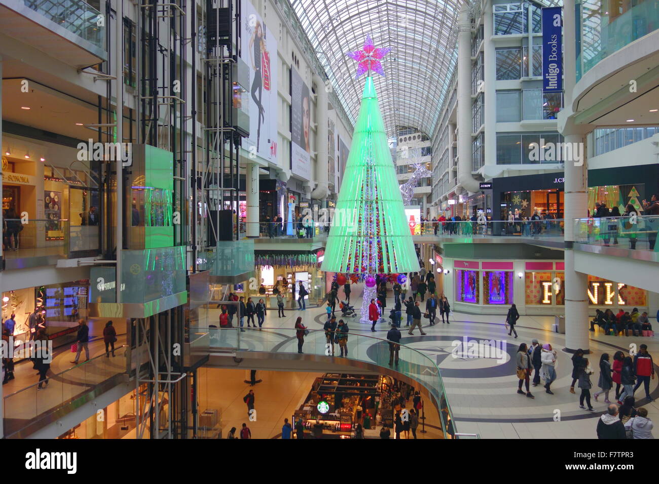 Christmas decorations at the Eaton Centre in Toronto, Canada Stock