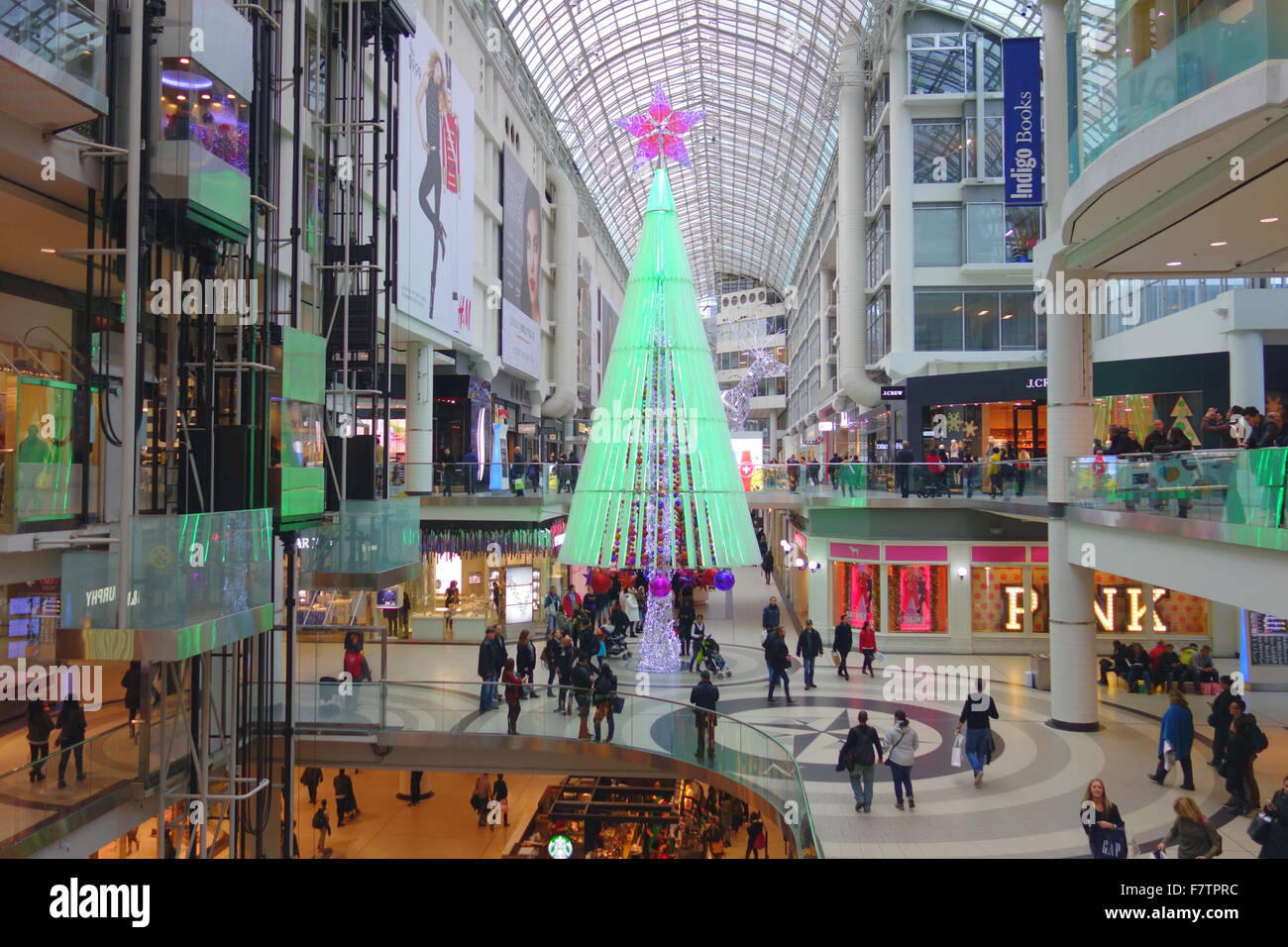 Christmas decorations at the Eaton Centre in Toronto, Canada Stock