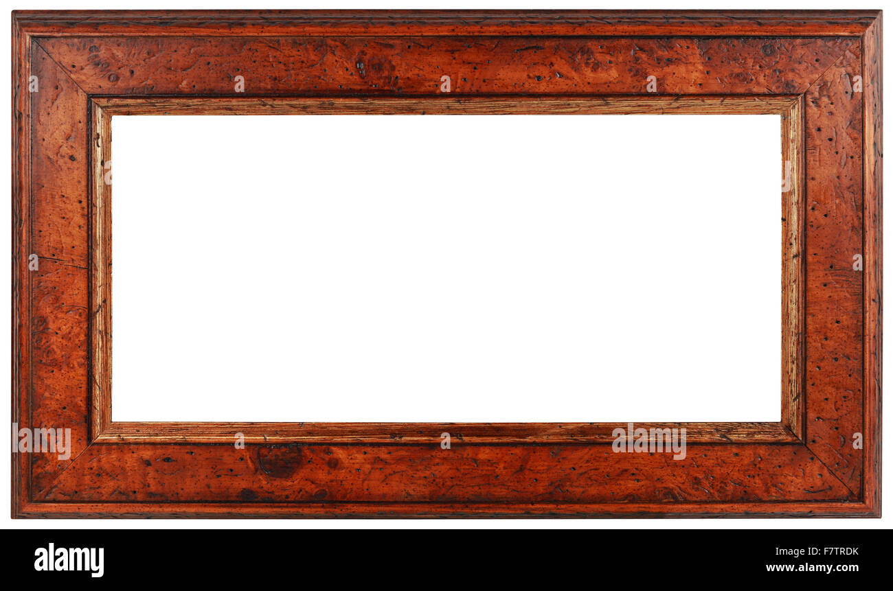 Empty Panoramic Wooden Picture Frame Stock Photo
