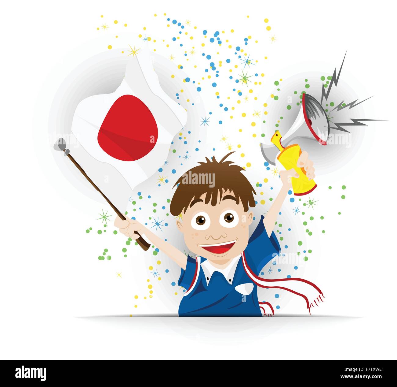 Japan Soccer Fan Flag Cartoon Stock Vector Image & Art - Alamy