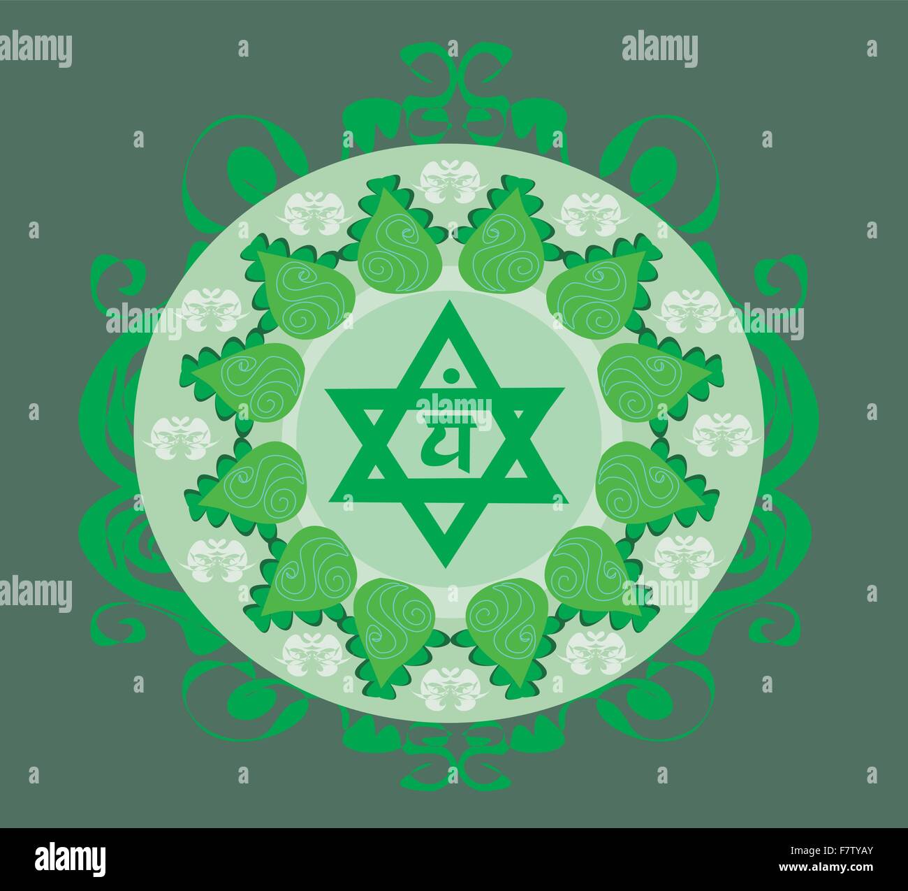 Anahata chakra vector illustration Stock Vector