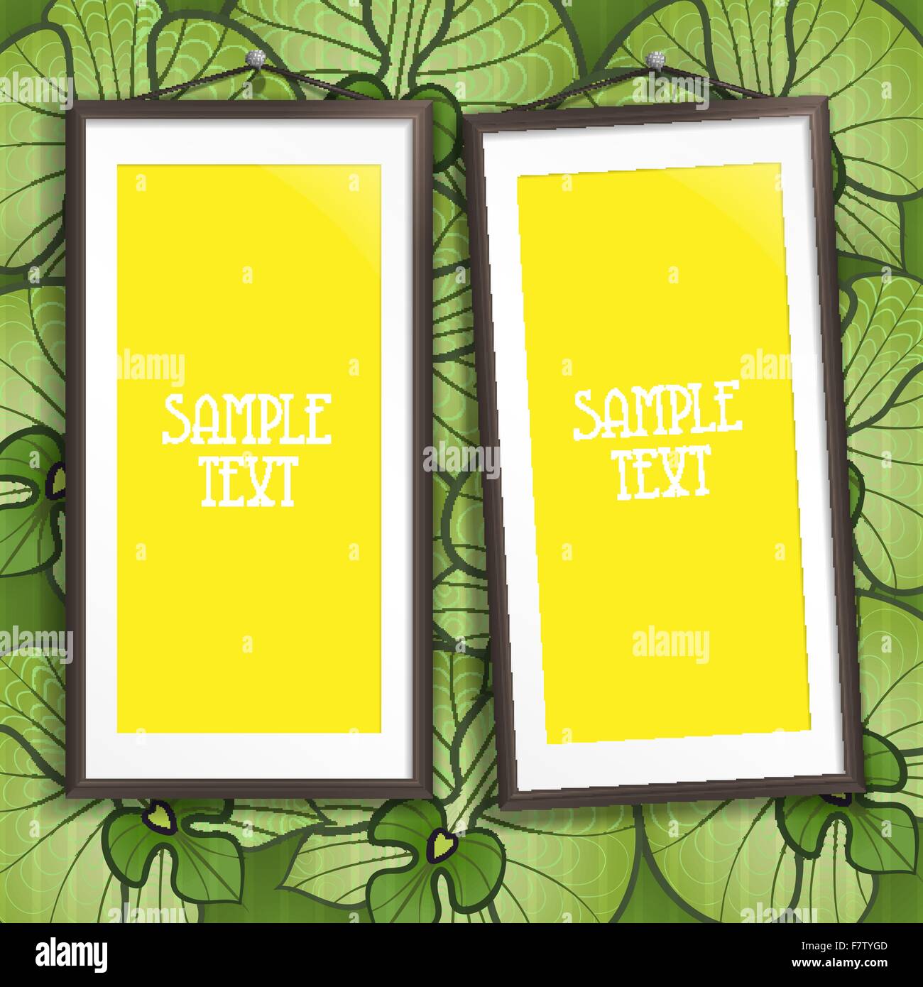 Two Frames Of Picture On A Striped Old Wall Stock Vector Image & Art ...