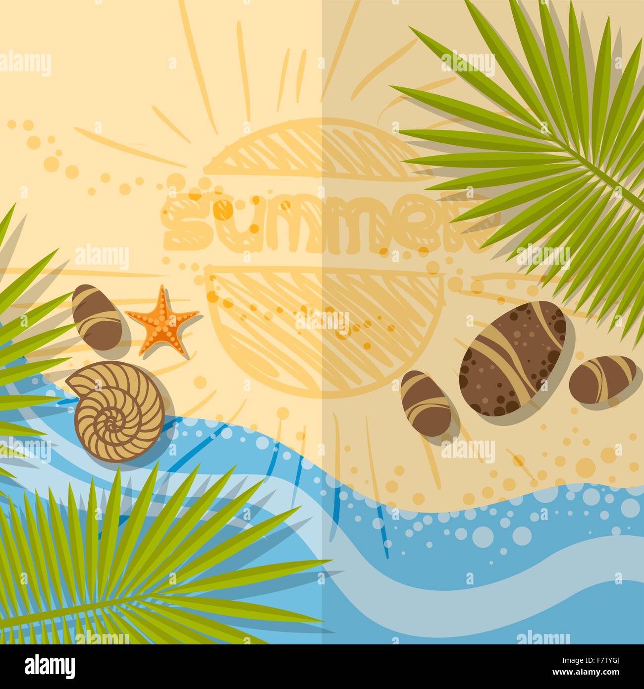 Summer Beach Background Stock Vector Image & Art - Alamy