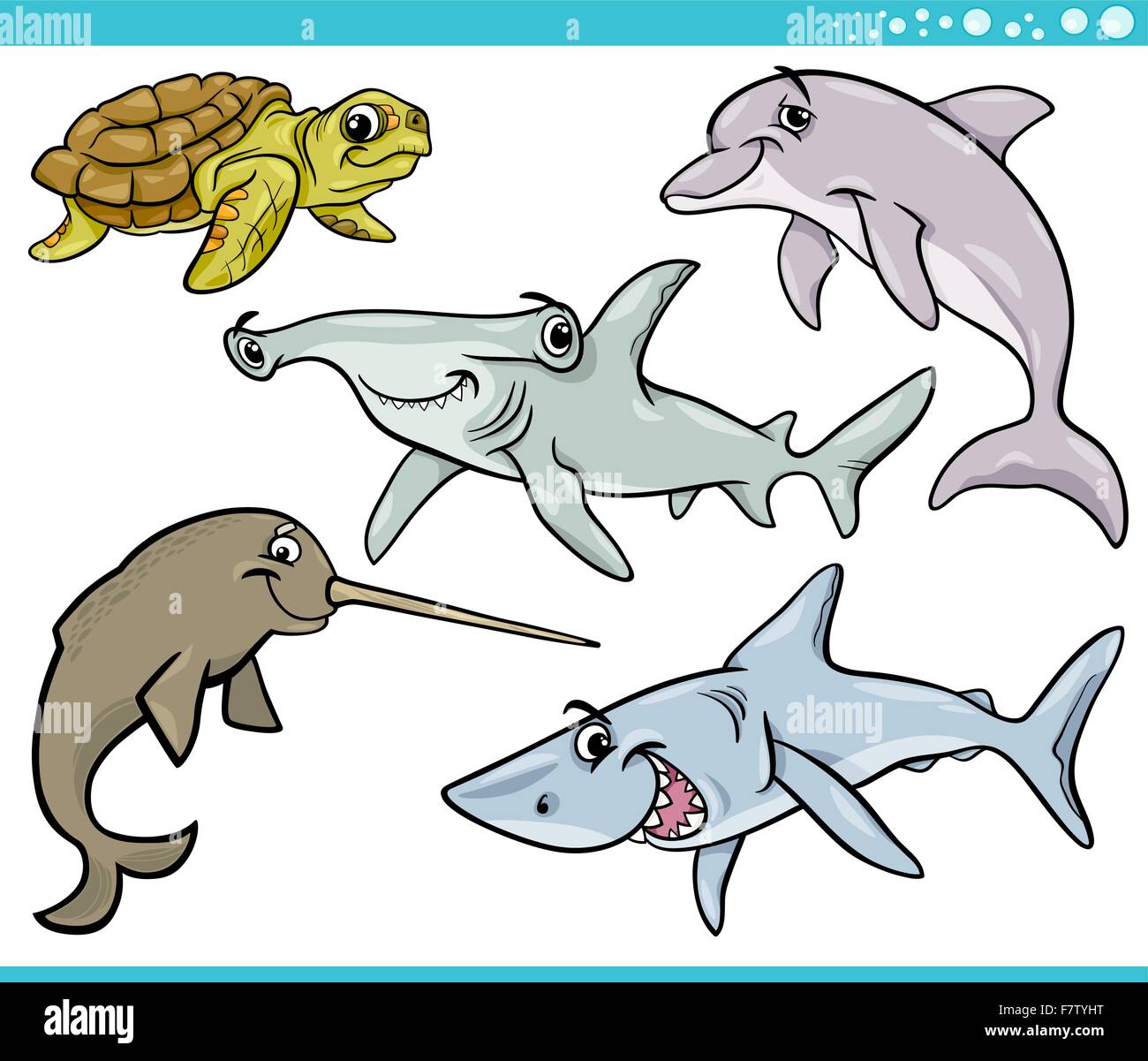 sea life animals set cartoon illustration Stock Vector Image & Art - Alamy