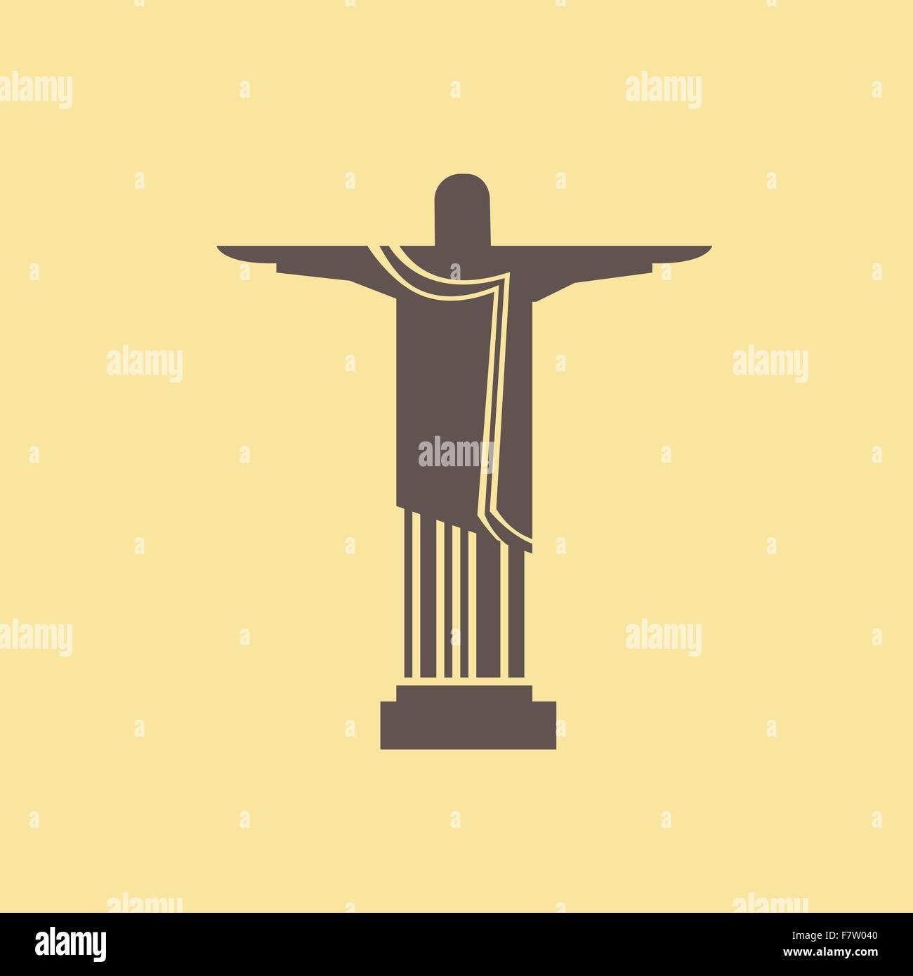 Brazil Sculpture of Christ the Redeemer Icon. Trendy Modern Flat Editorial  Stock Image - Illustration of icon, brasil: 130942684