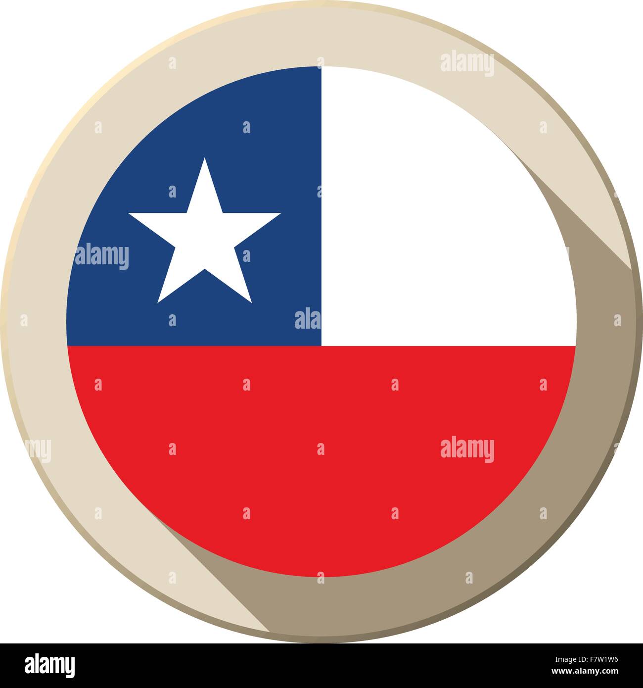 Chile Flag Button Icon Modern Stock Vector Image & Art Alamy