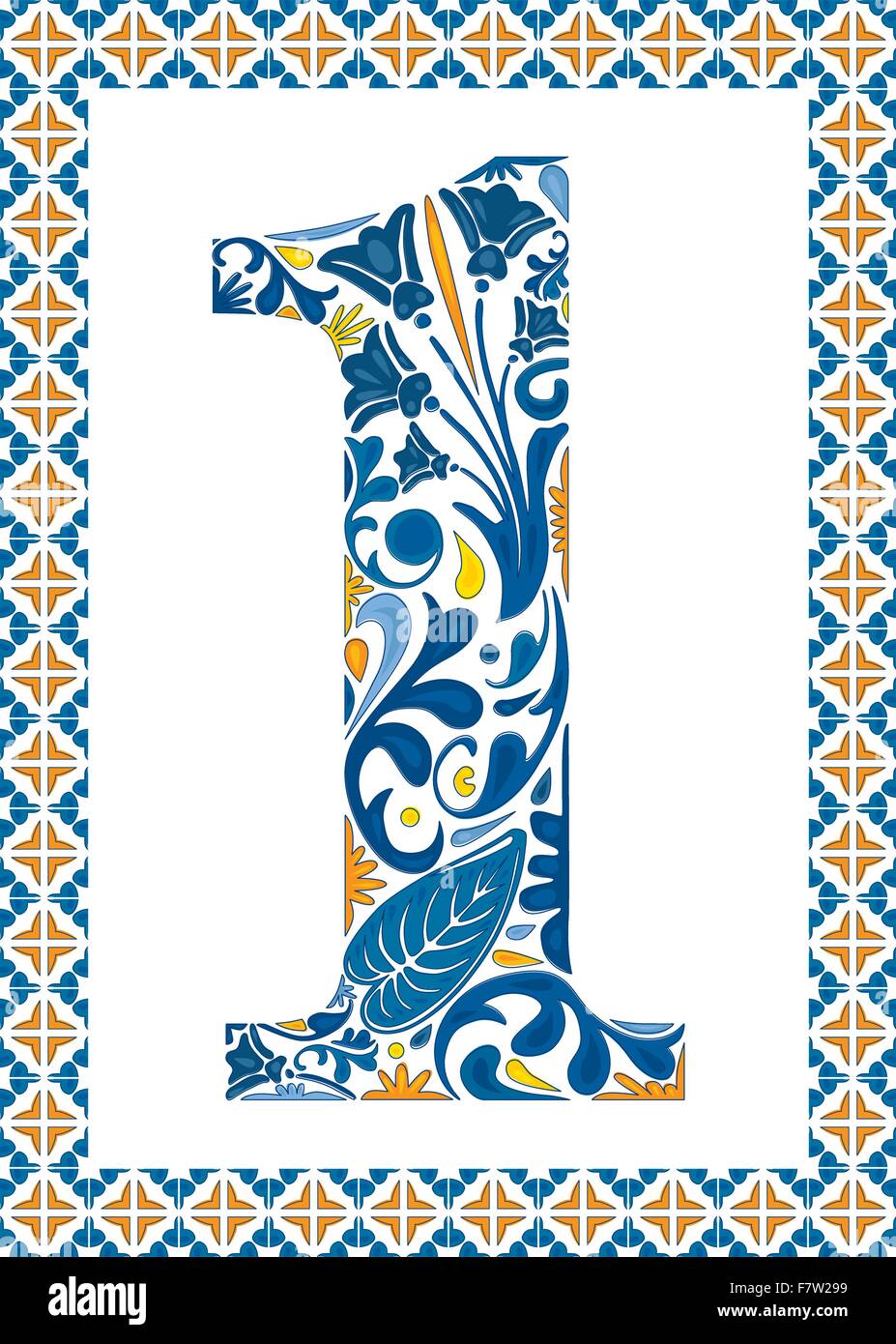 Blue number 1 Stock Vector Image & Art - Alamy