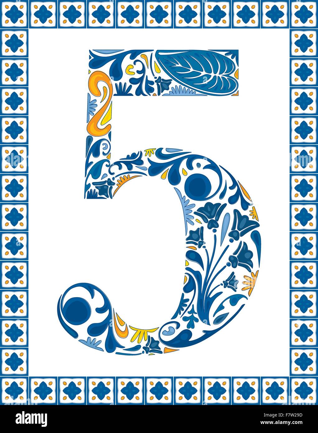 5 Rounded Blue Blue 5 Stock Vector Images - Alamy