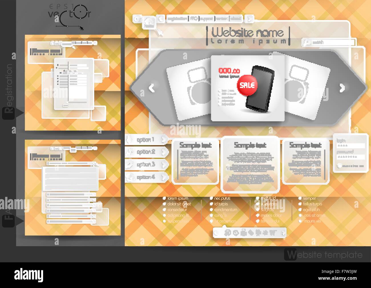Website Design Template Menu Elements Stock Vector Image & Art - Alamy