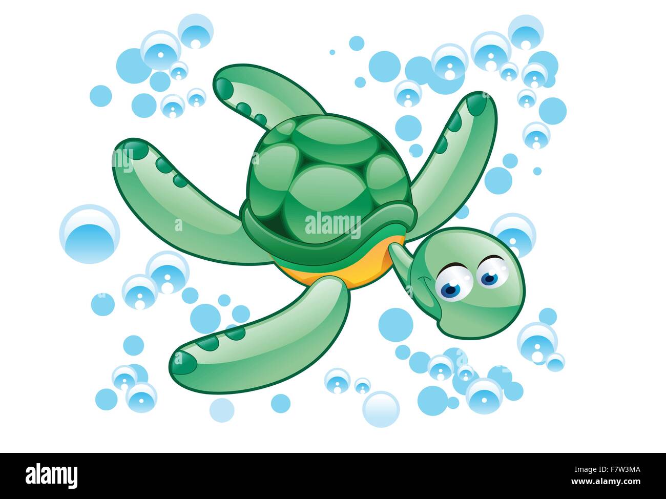 green turtle cartoon Stock Vector