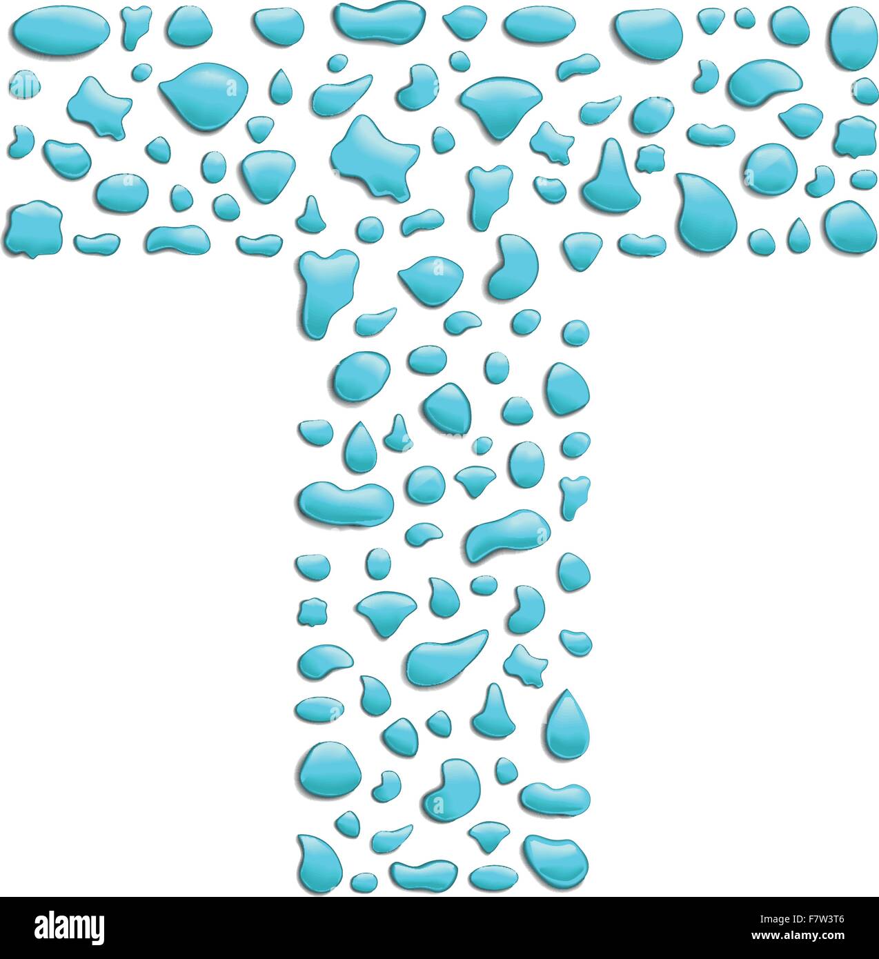water letter t Stock Vector