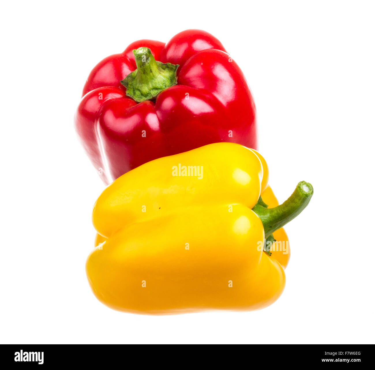 Red and yellow sweet pepper isolated on white background Stock Photo ...