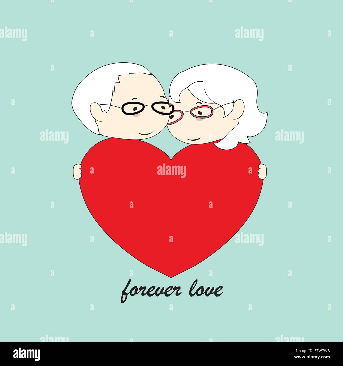 old couple love Stock Vector