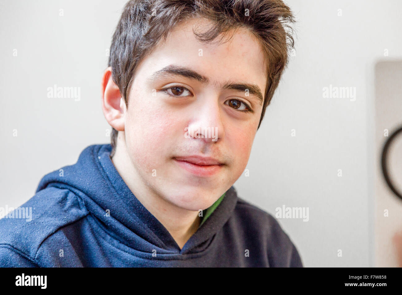 happy caucasian boy smiling Stock Photo