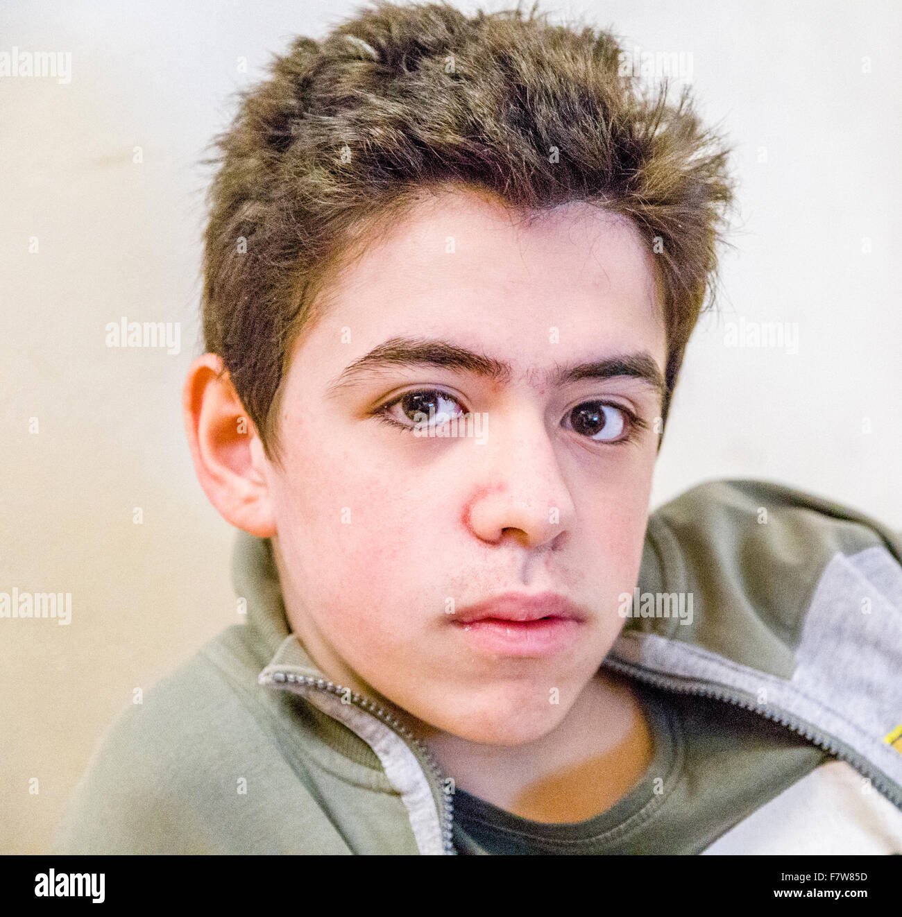 Teenager boy face close up hi-res stock photography and images - Alamy