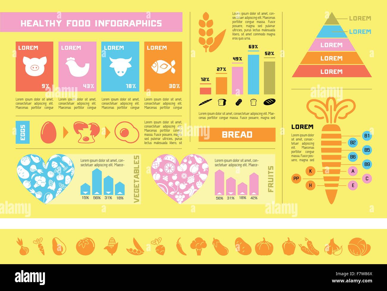Healthy Food Infographic Template Stock Vector Image & Art - Alamy