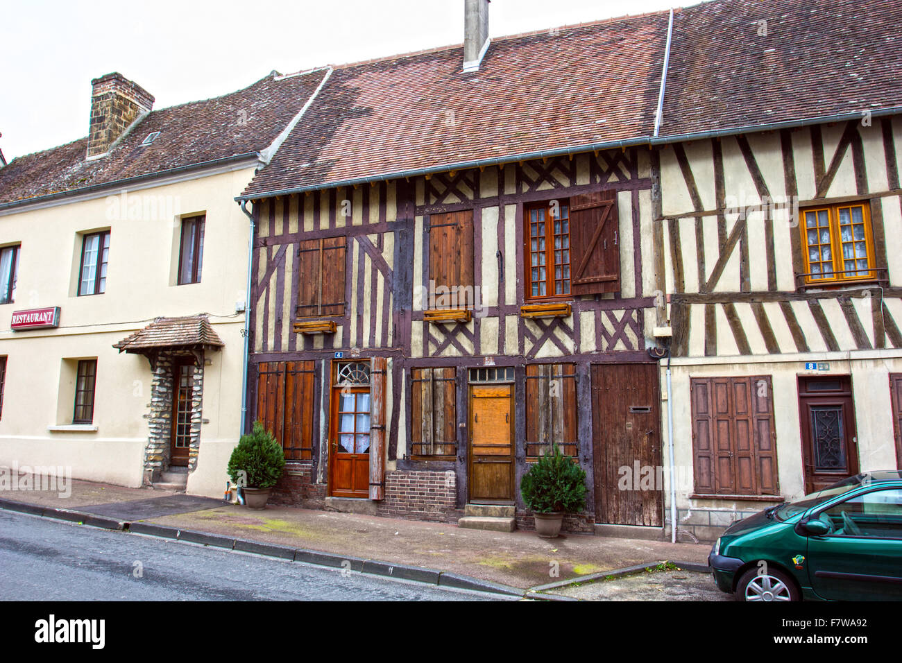 house and street in Conches Stock Photo Alamy
