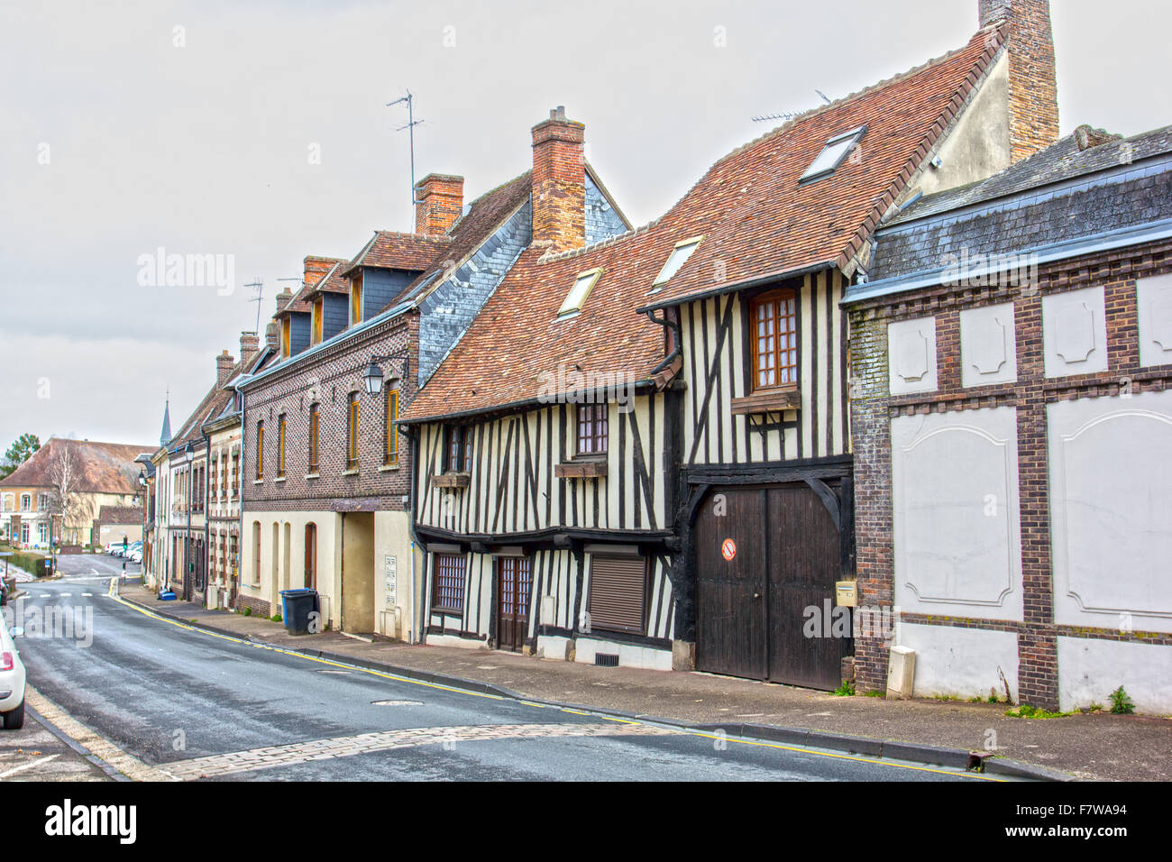 house and street in Conches Stock Photo Alamy