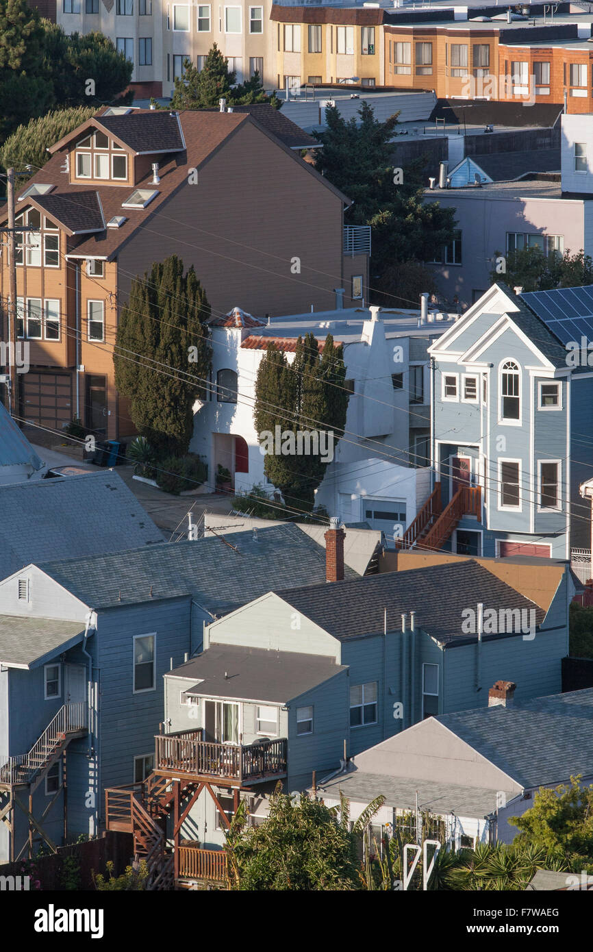 United States, California, San Francisco, Petrero Hill, houses Stock Photo