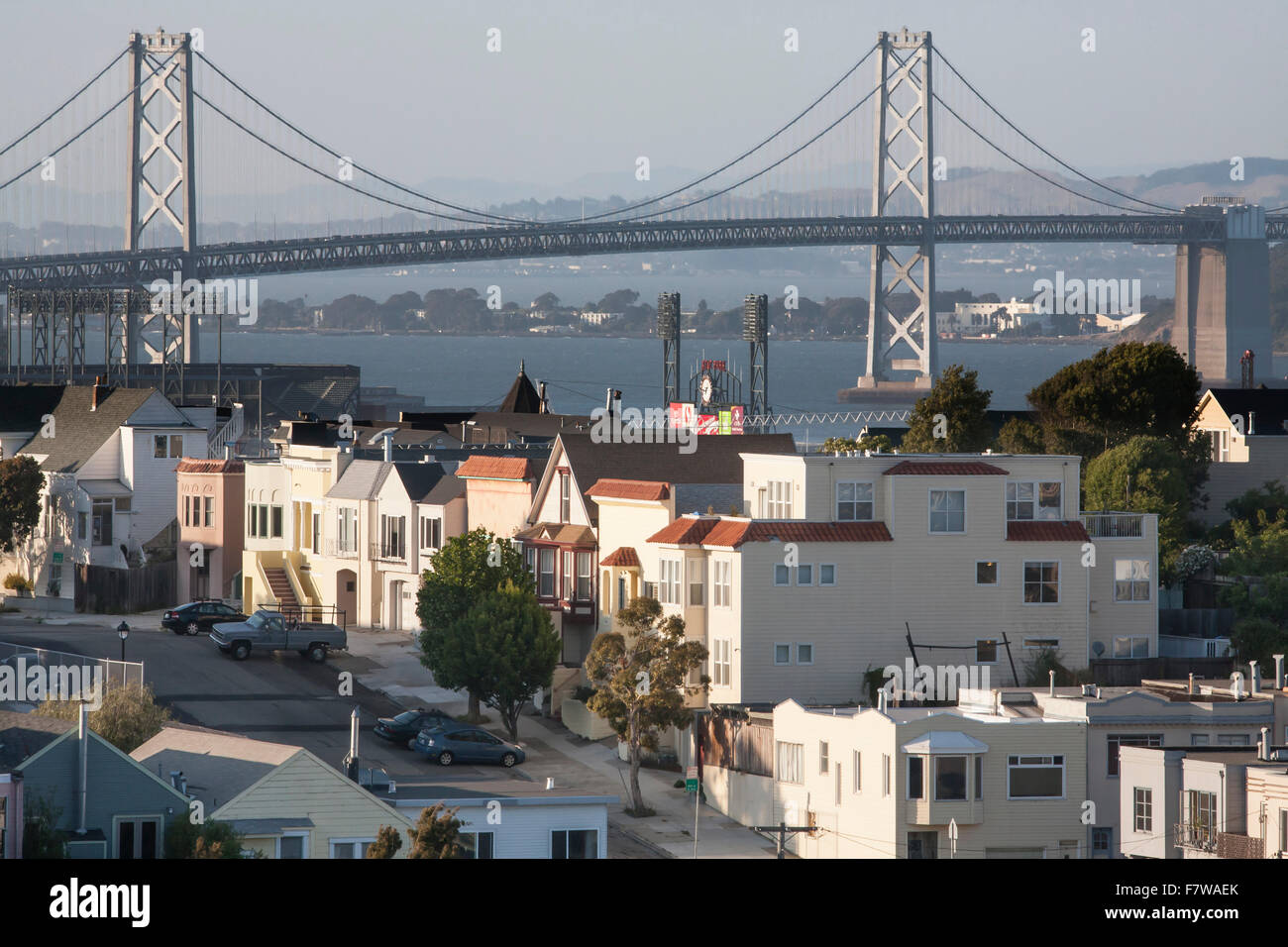 United States, California, San Francisco, Petrero Hill, Bay Bridge Stock Photo