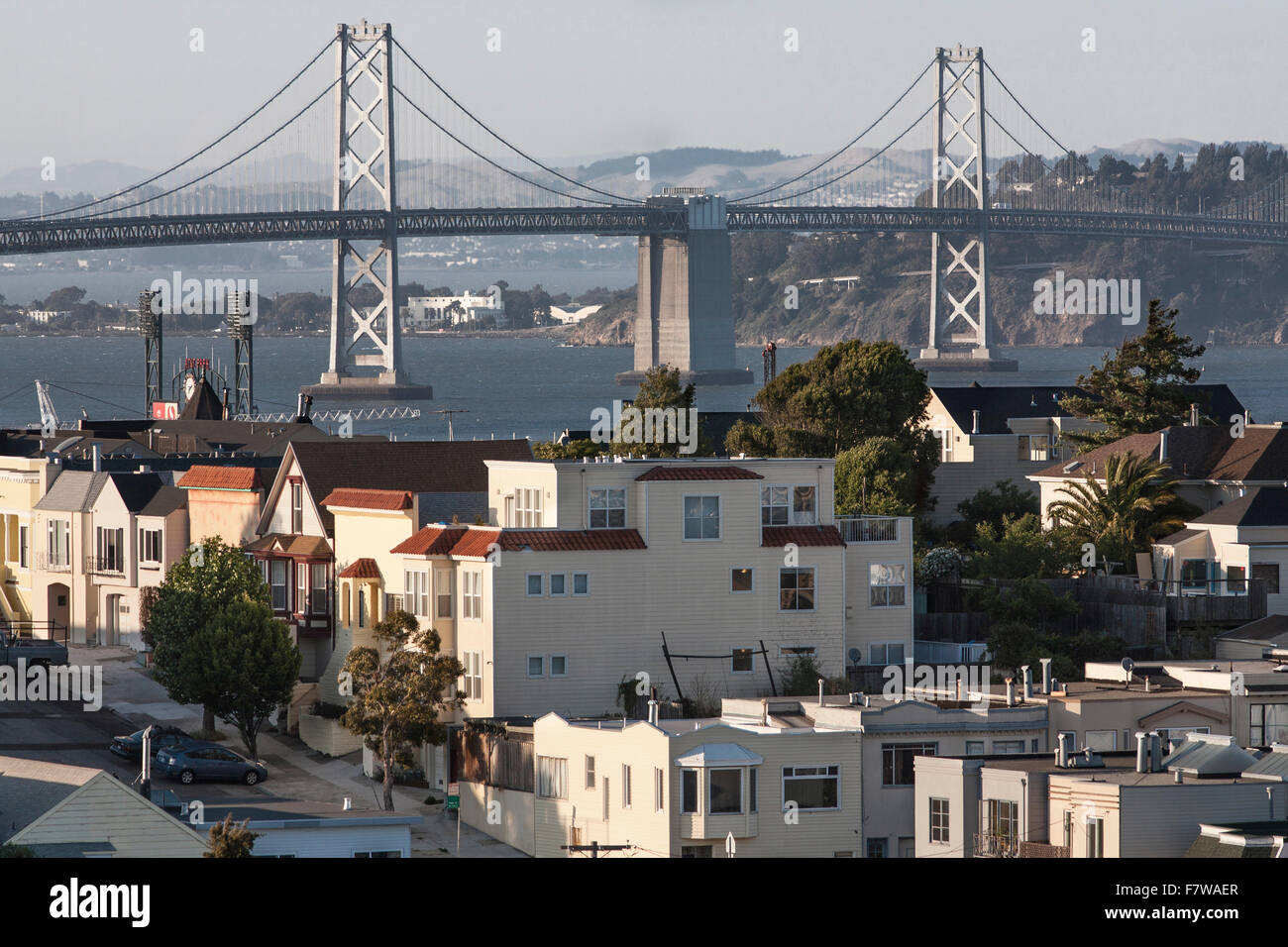 United States, California , San Francisco, Potrero Hill, Bay Bridge, Stock Photo