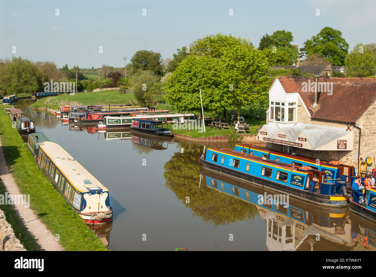 Heyford canal marina on the Oxford canal, Heyford, England, UK. Stock Photo