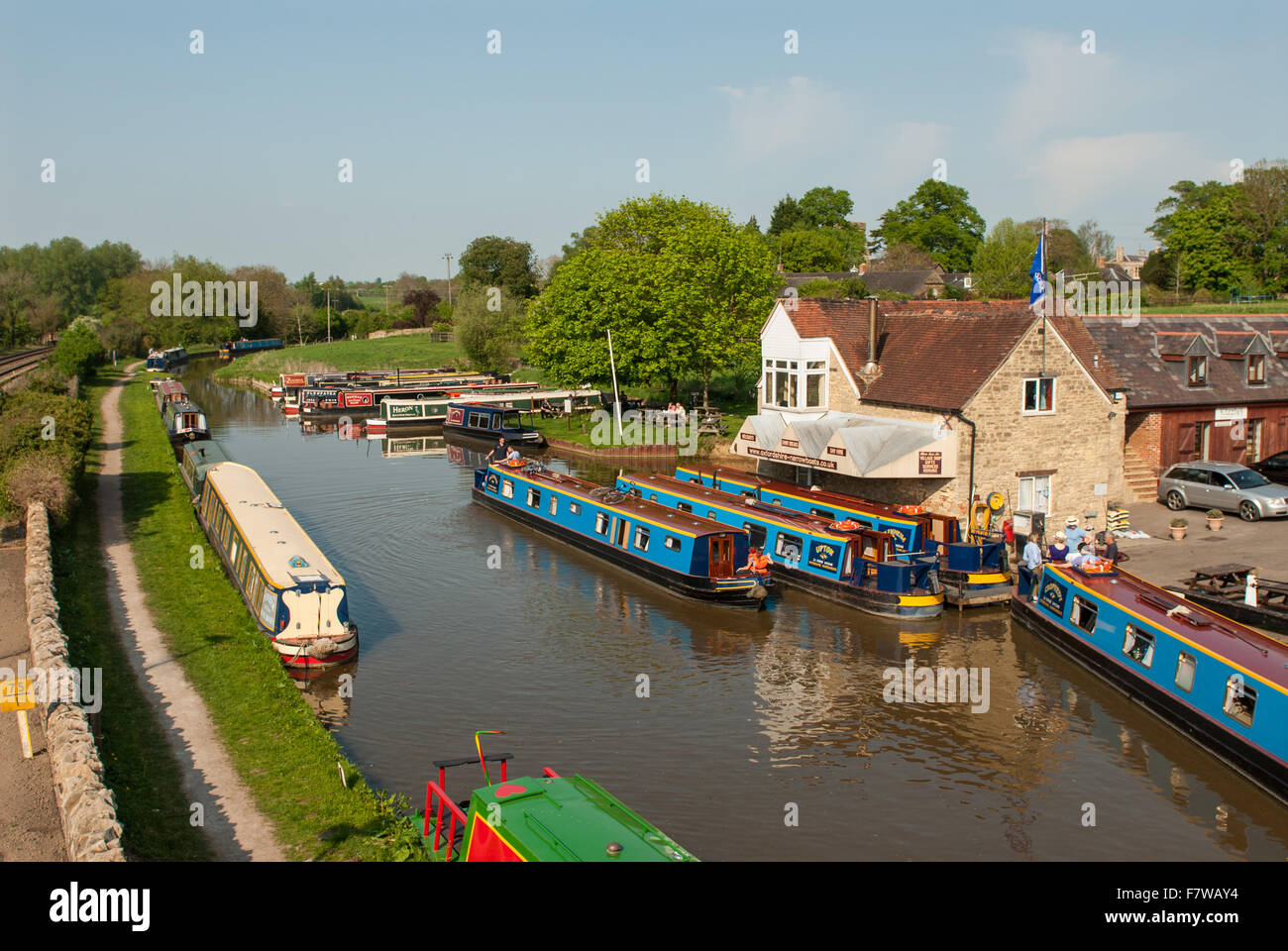 Heyford canal marina on the Oxford canal, Heyford, England, UK. Stock Photo