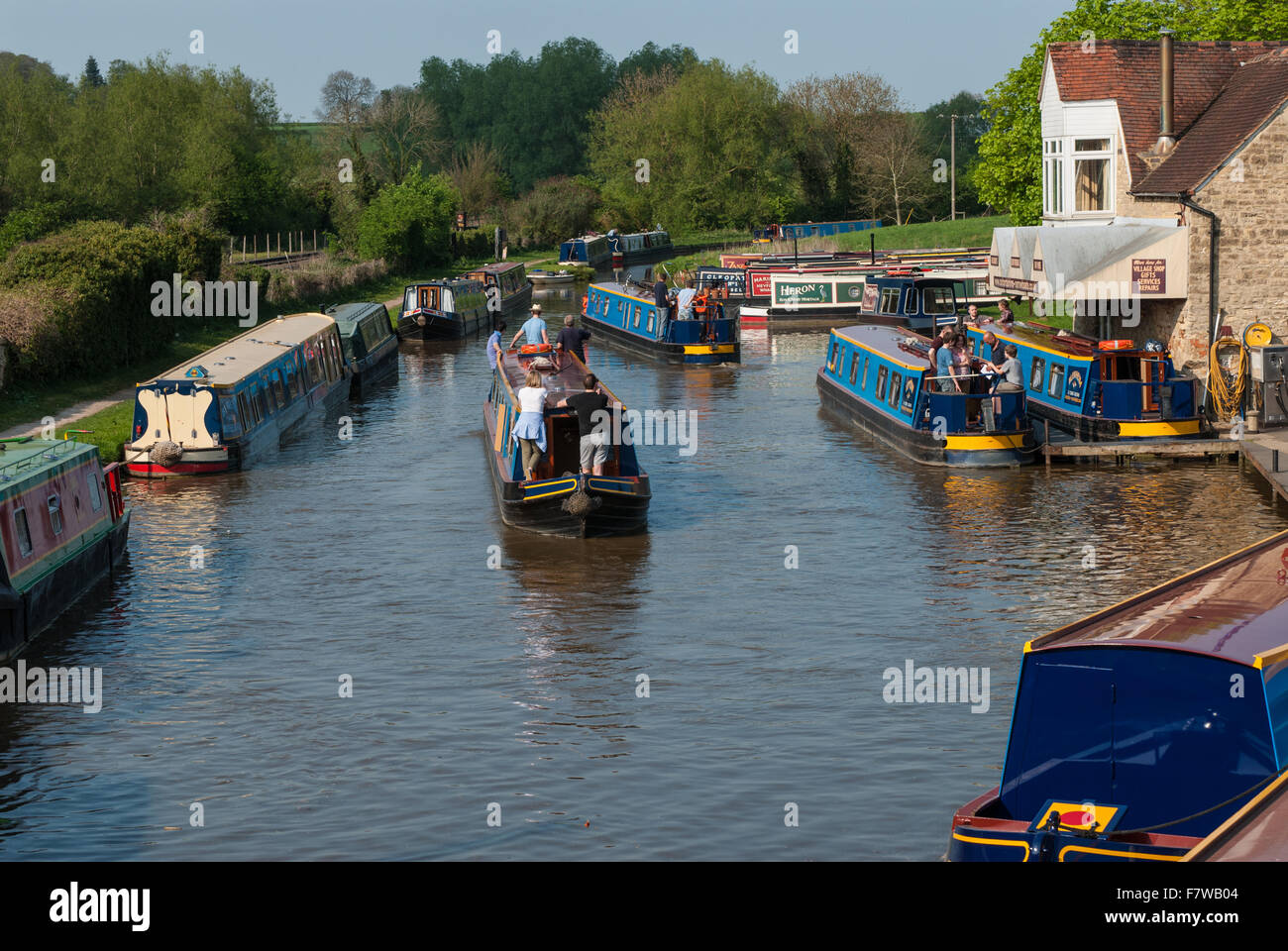 Heyford canal marina on the Oxford canal, Heyford, England, UK. Stock Photo