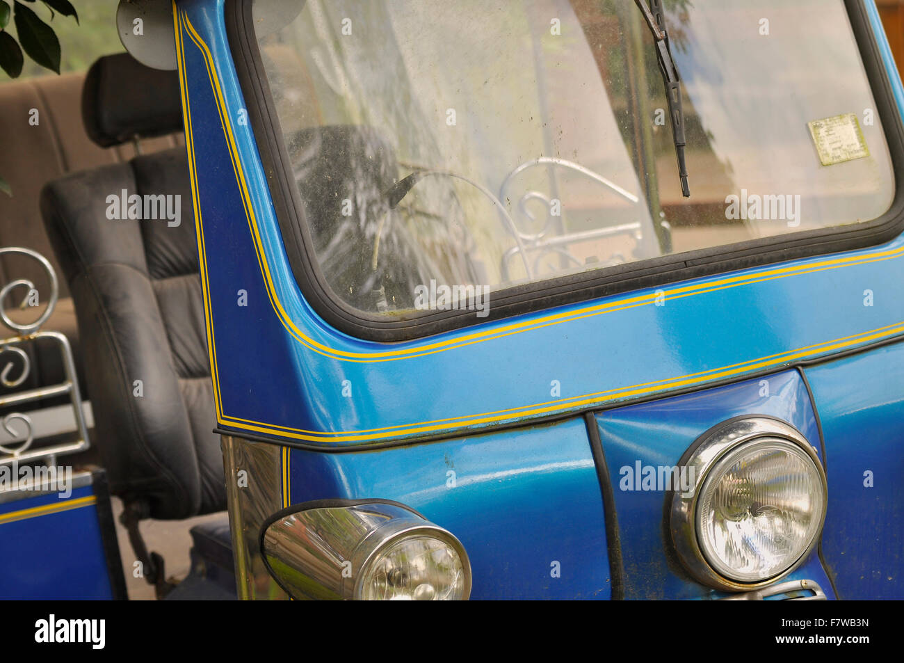 Blue Tuc Tuc (auto Rickshaw) - Thailand, South East Asian Vehicle Stock Photo