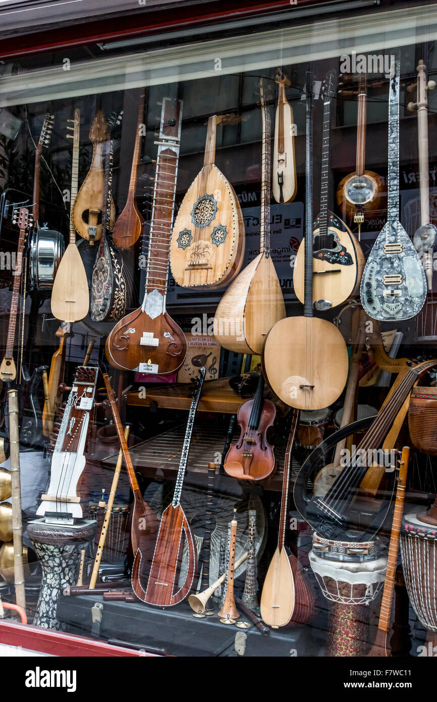 Mandolin Shop, Istanbul, Turkey Stock Photo